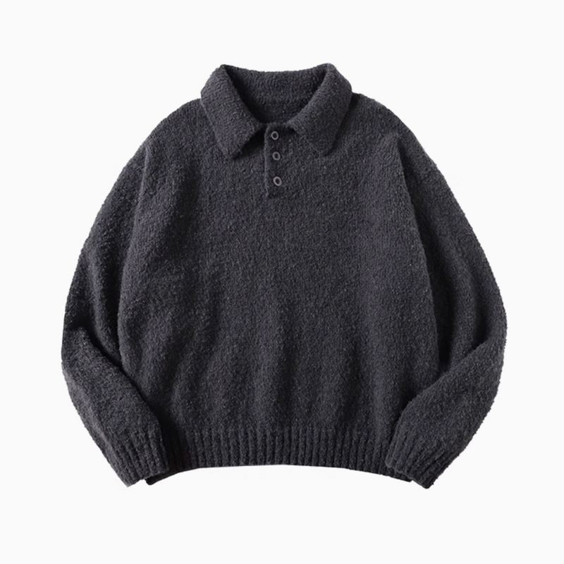 textured knit sweater / ウーリーテックニットポロ  N4451