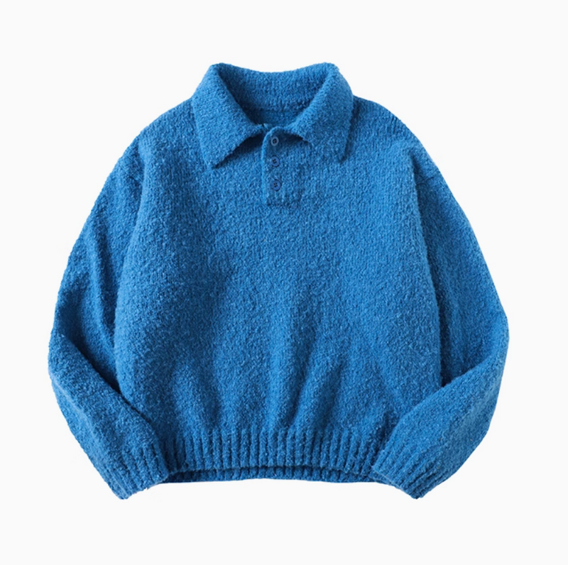 textured knit sweater / ウーリーテックニットポロ  N4451