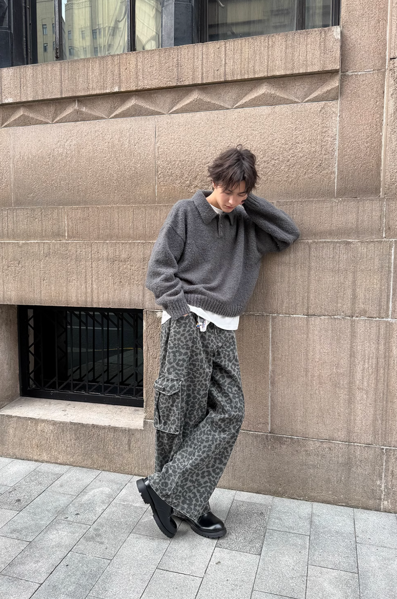 textured knit sweater / ウーリーテックニットポロ  N4451