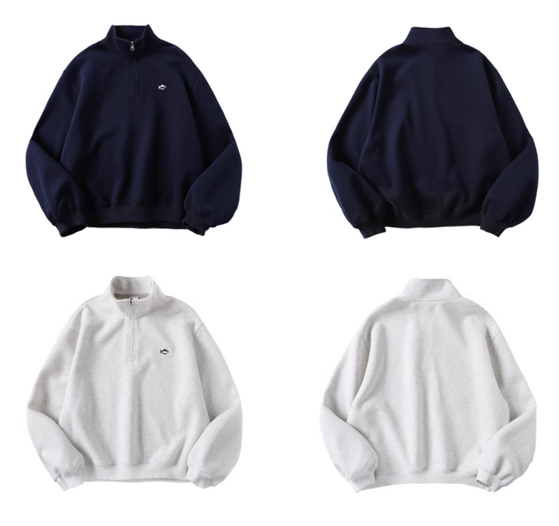 【400G】half zip sweatshirt  / 短丈ハーフジップスウェット N4499