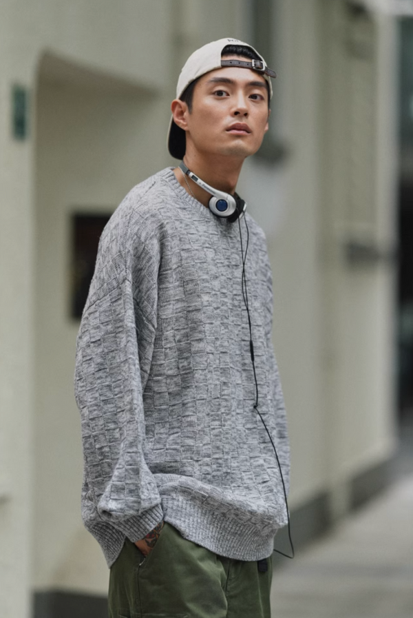 【テック繊維】wool knit sweater   N4533