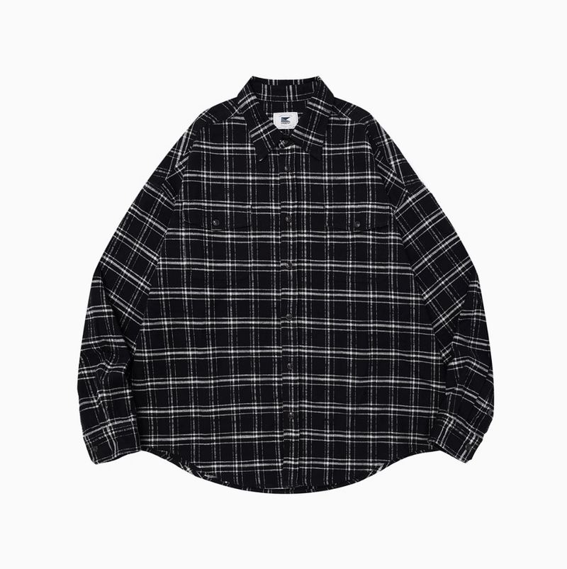 oversized check shirt N4543