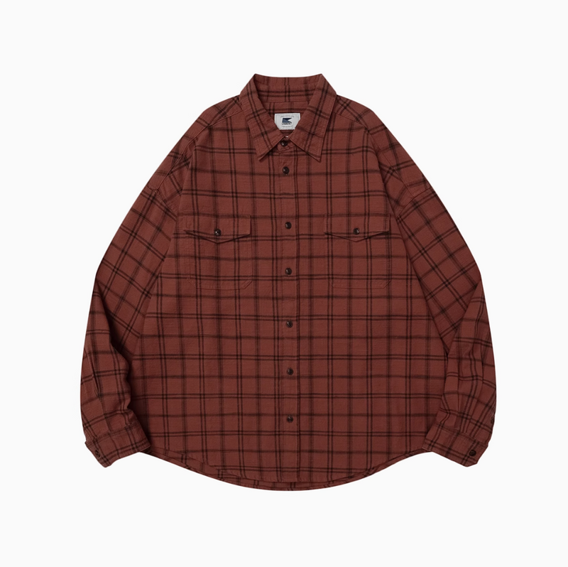 oversized check shirt N4543