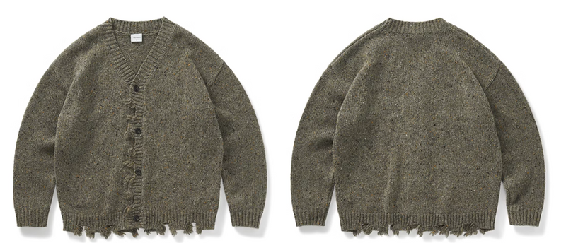 distressed knit cardigan / ウールニットカーディガン  N4588