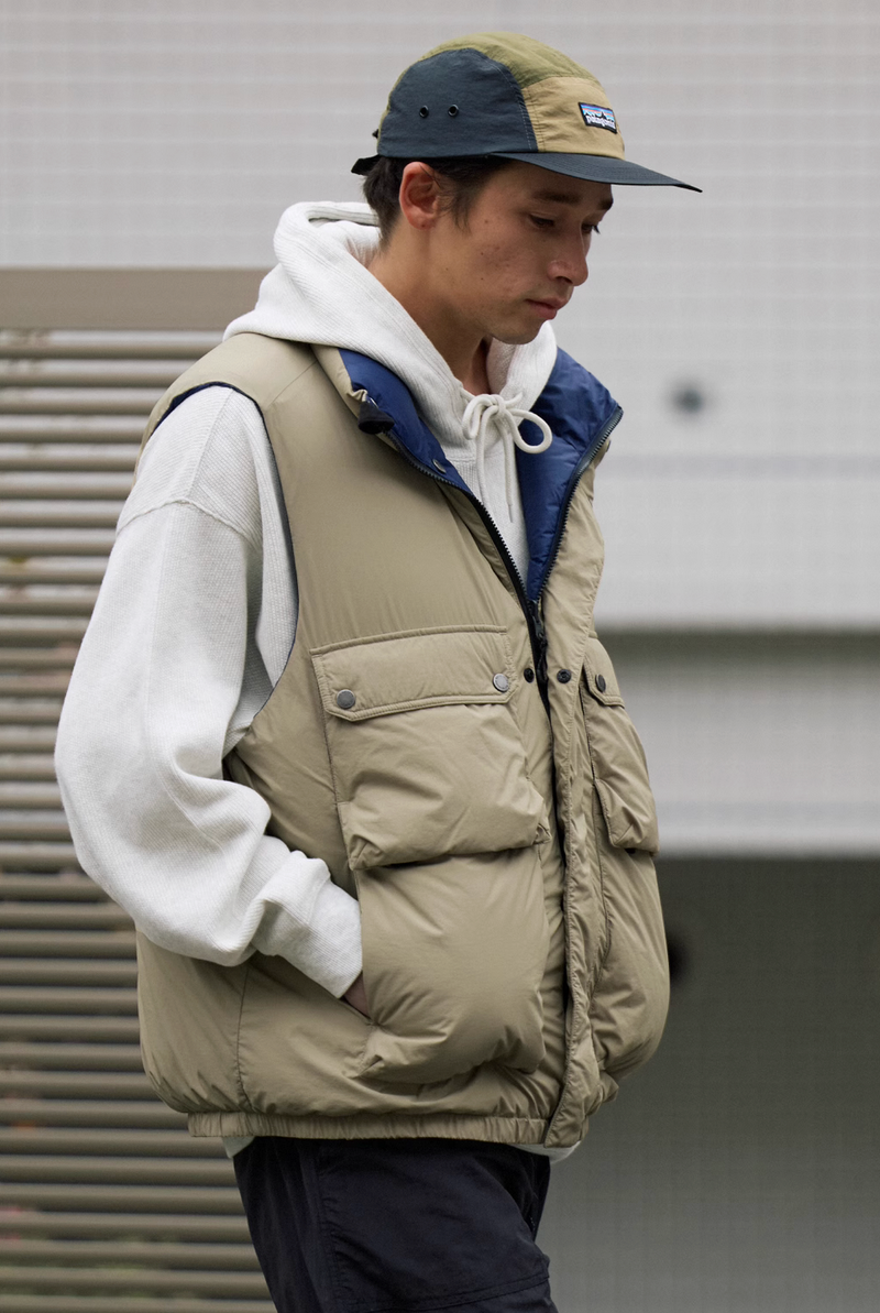 【650フィルパワー】Reversible duck down vest   N4592