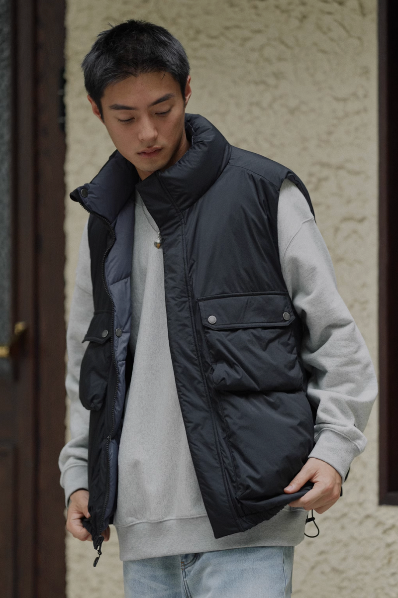 【650フィルパワー】Reversible duck down vest   N4592