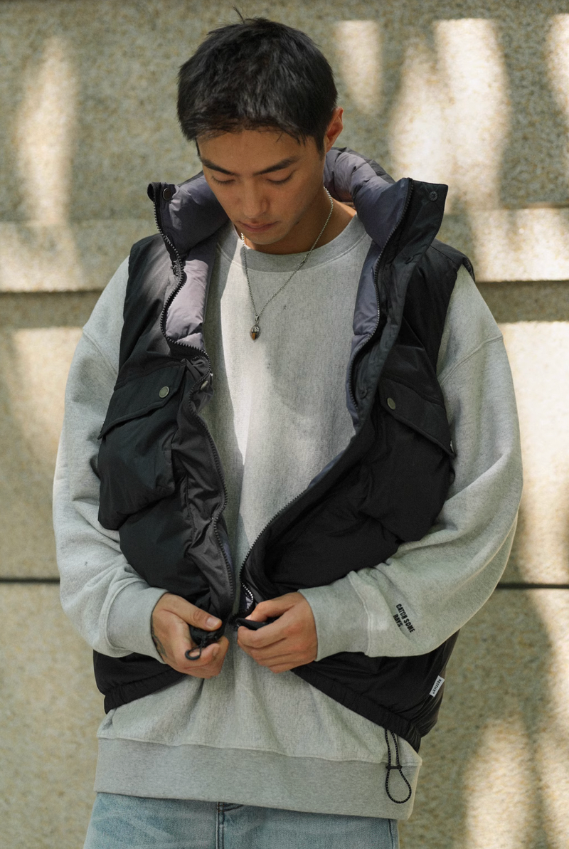 【650フィルパワー】Reversible duck down vest   N4592