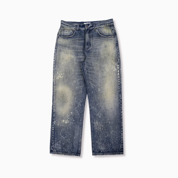 Washed distressed denim pants   N4634