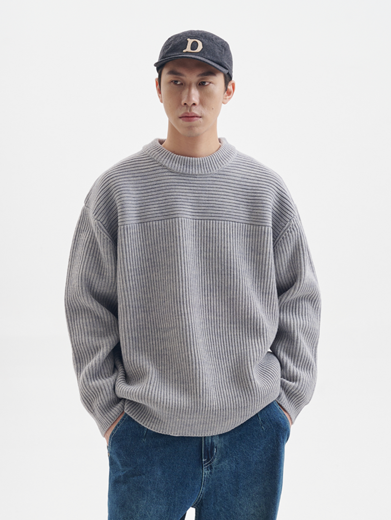 【ウールブレンド】wool knit sweater   N4607