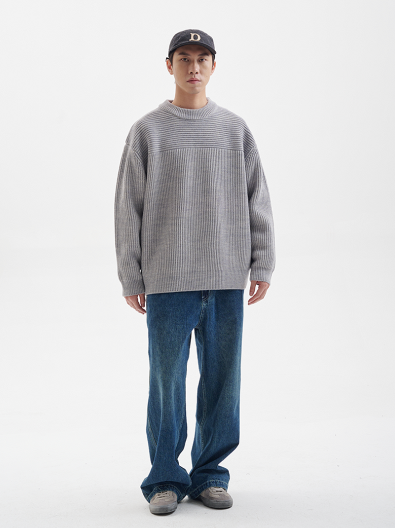 【ウールブレンド】wool knit sweater   N4607