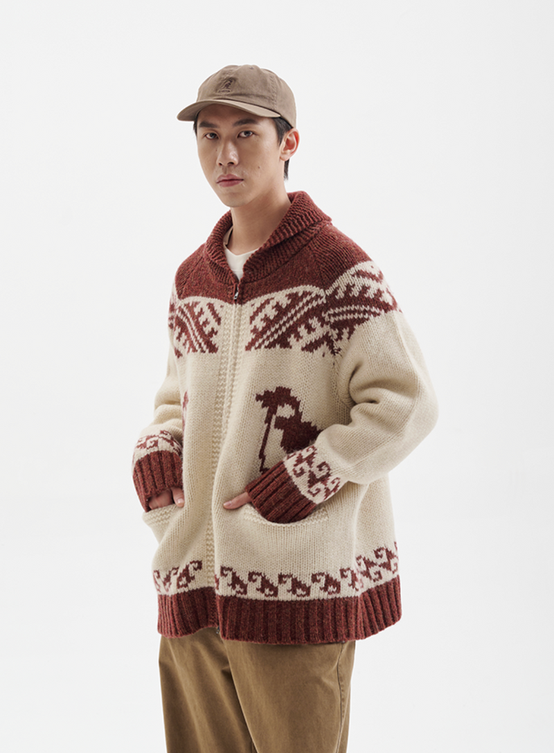 【ウール100%】nordic penguin cardigan   N4611