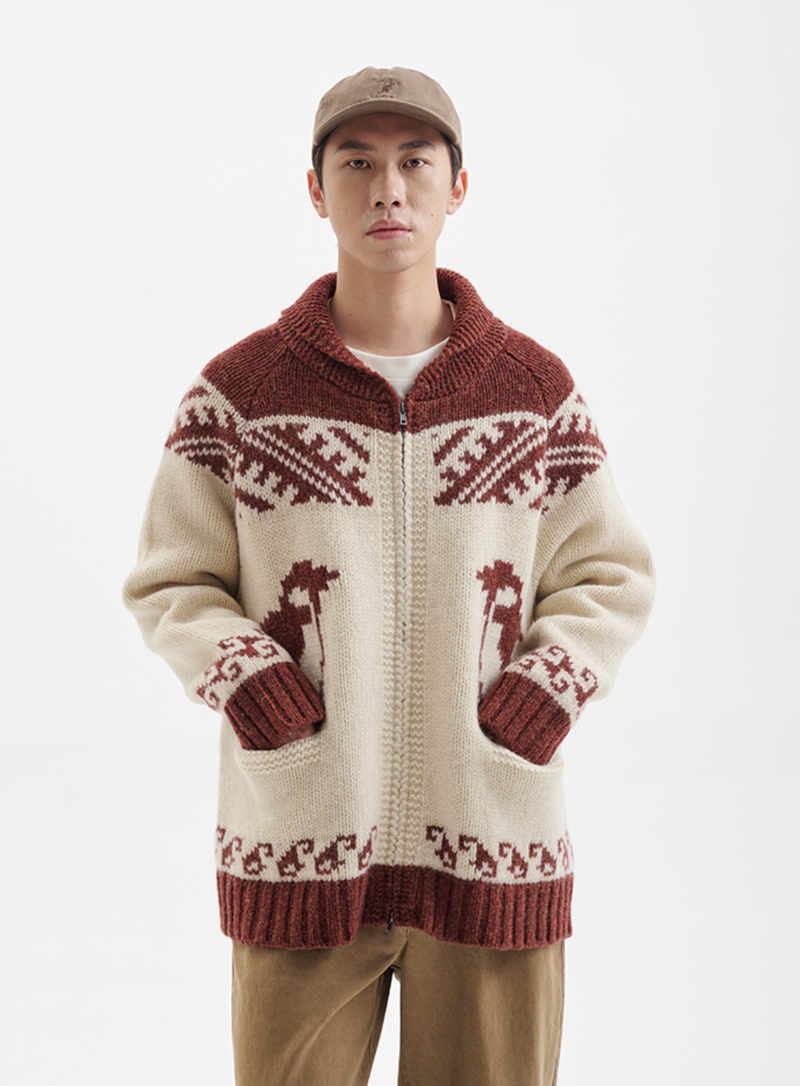 【ウール100%】nordic penguin cardigan   N4611