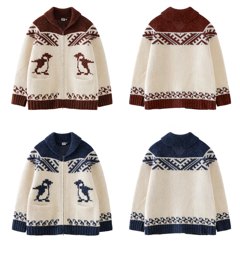 【ウール100%】nordic penguin cardigan   N4611