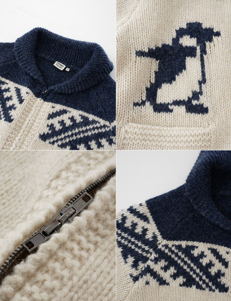 【ウール100%】nordic penguin cardigan   N4611