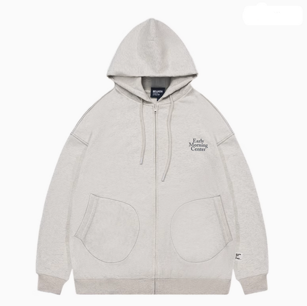 【440G】logo print zip hoodie   N4641