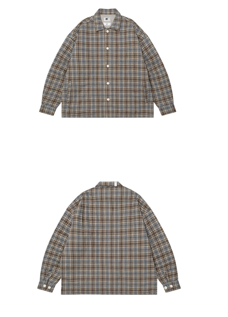 【中綿入り】quilted check shirt jacket   N4625