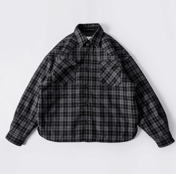 【中綿入り】checked quilted shirt jacket /  N4636