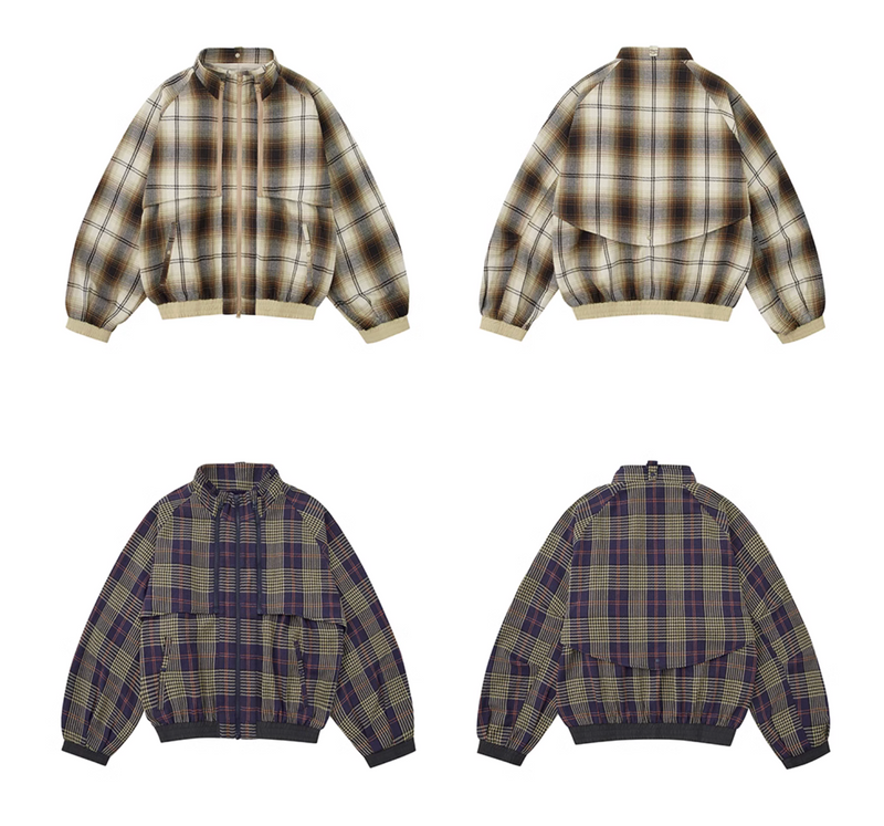 【2点セット】2way zip check blouson   N4654