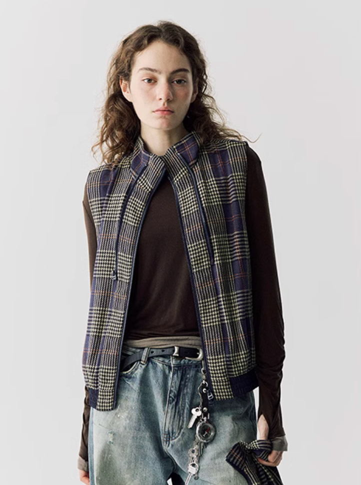 【2点セット】2way zip check blouson   N4654