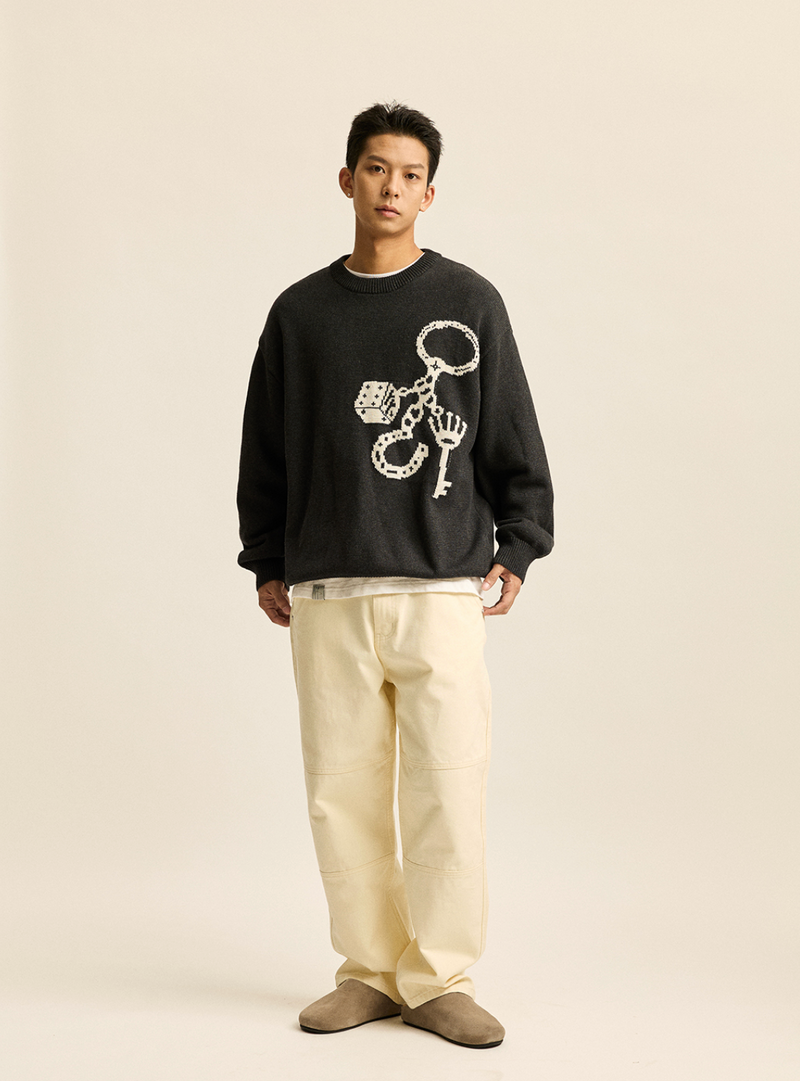 keychain knit sweater / 高密度編みセーター  N4663