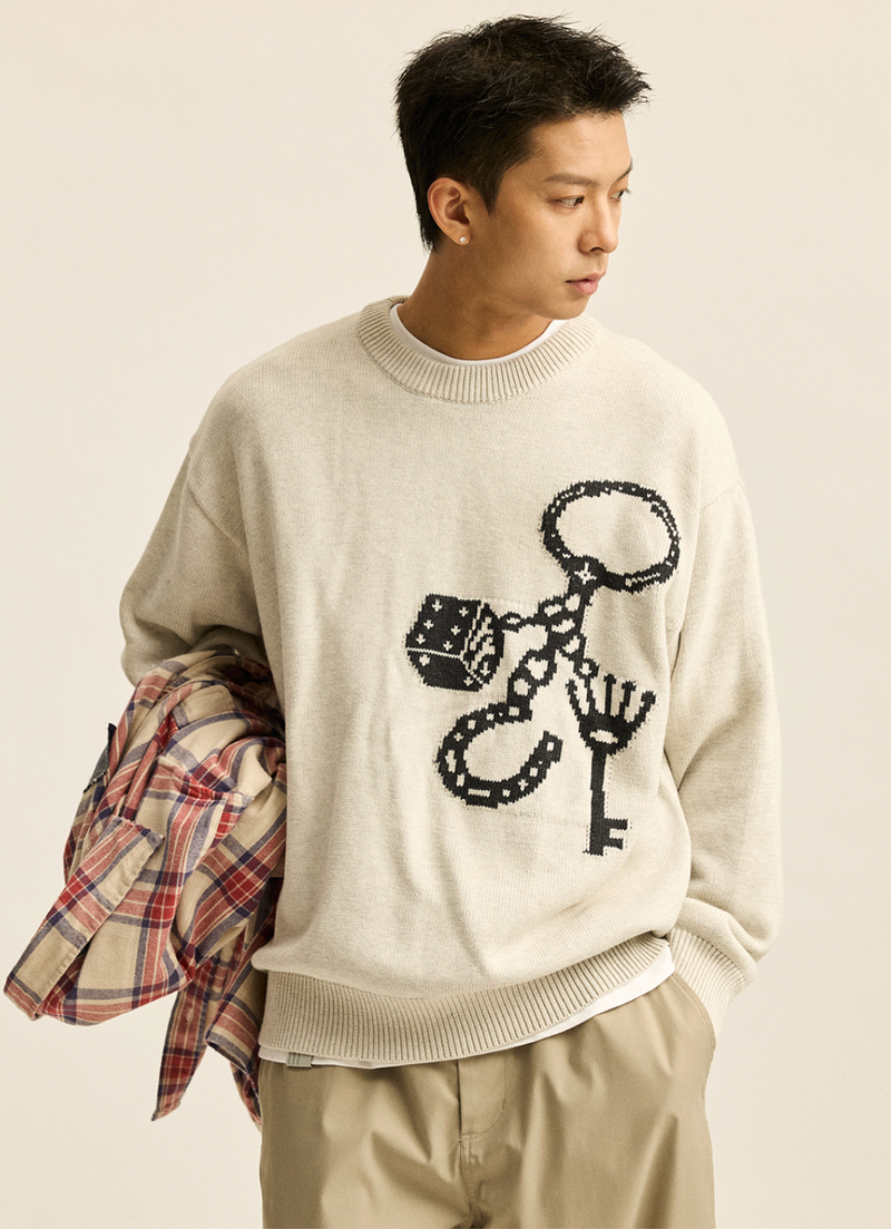 keychain knit sweater / 高密度編みセーター  N4663