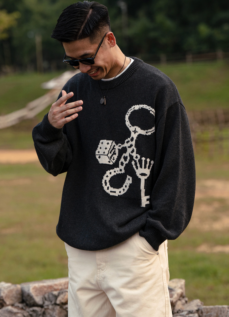 keychain knit sweater / 高密度編みセーター  N4663