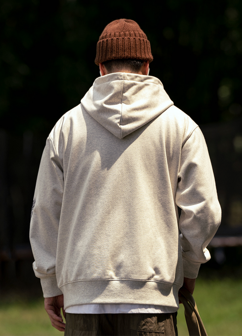 【420G】arrow sleeve print hoodie  / フルジップフーディ N4664