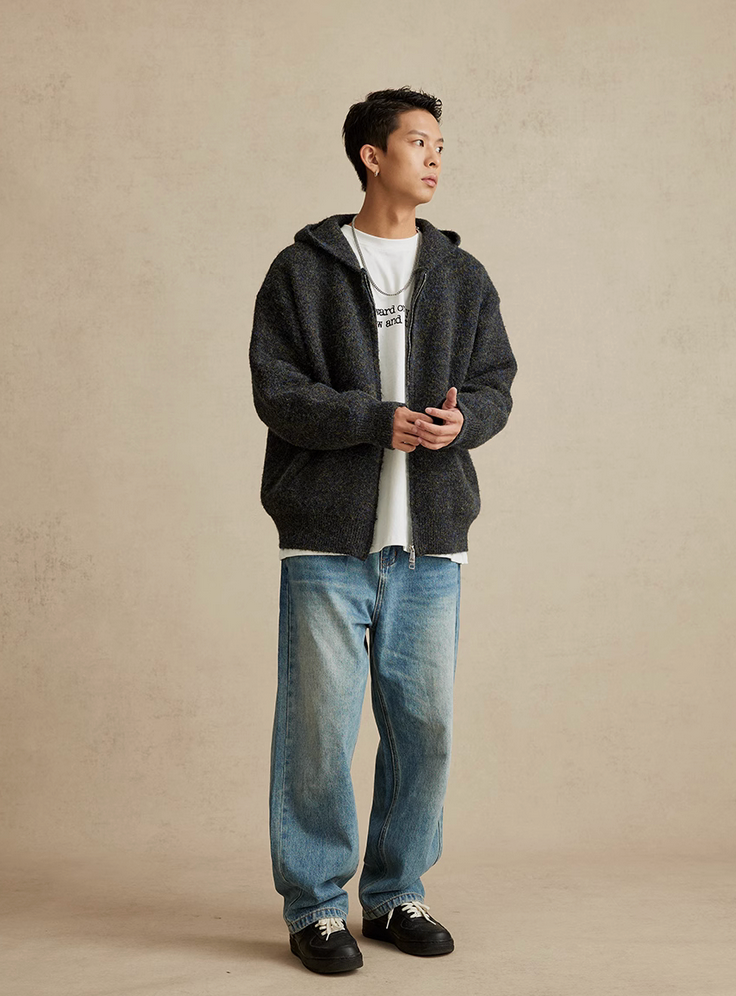 knit zip hoodie N4671