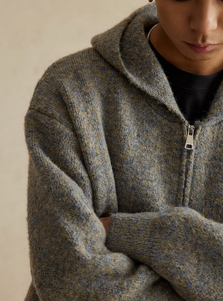 knit zip hoodie N4671