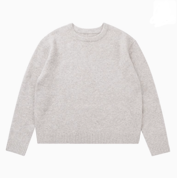 【ウールブレンド】round neck wool sweater   N4673