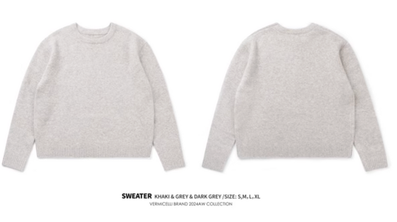 【ウールブレンド】round neck wool sweater   N4673