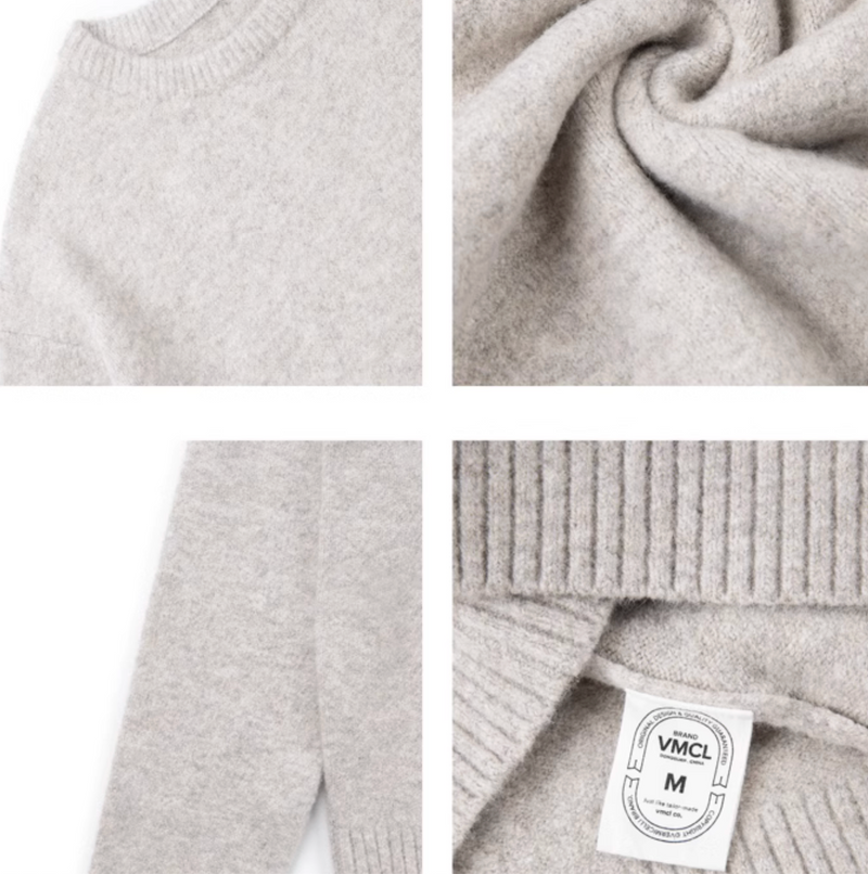 【ウールブレンド】round neck wool sweater   N4673