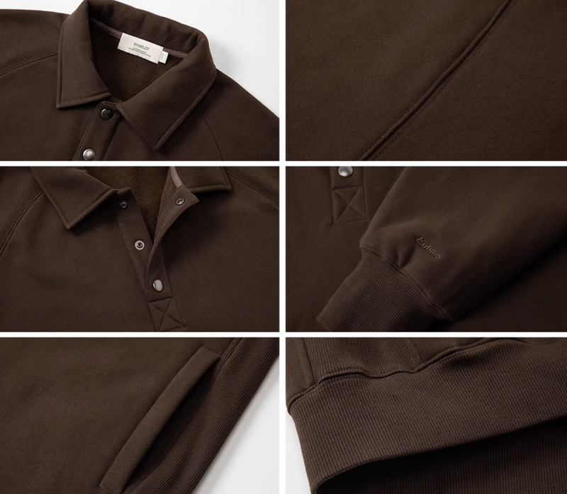 【450G】metal button sweat polo shirt   N4688