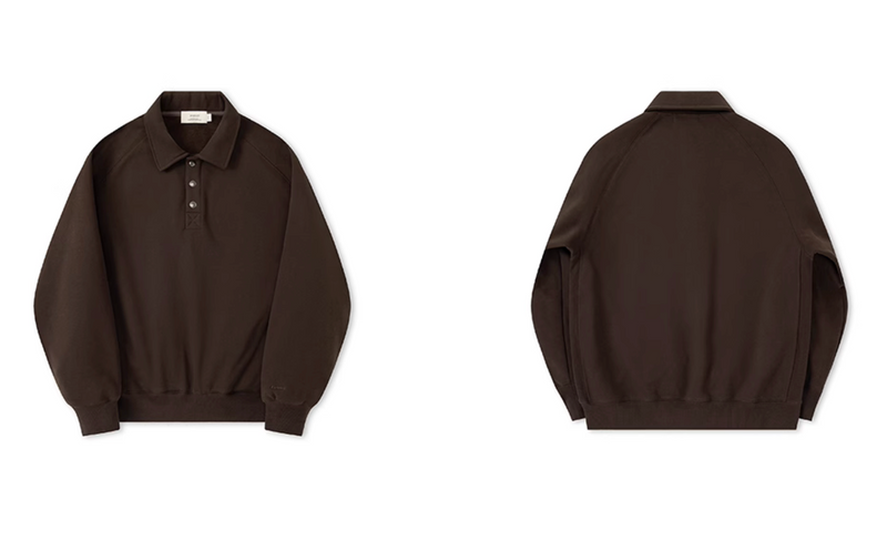 【450G】metal button sweat polo shirt   N4688