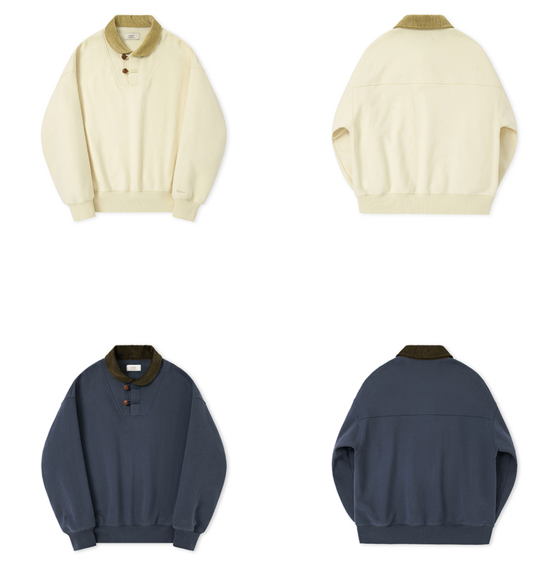 【450G】corduroy collar sweatshirt   N4696