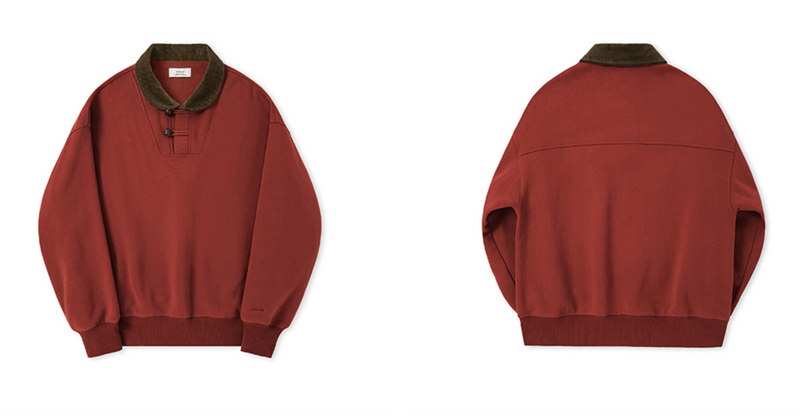 【450G】corduroy collar sweatshirt   N4696