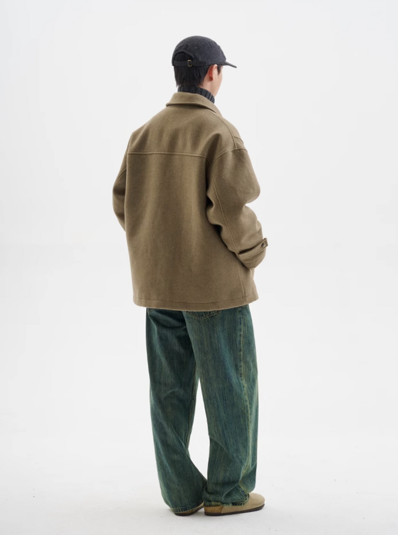 【ウールブレンド 3M社ダウン入り】horn button retro coat   N4716