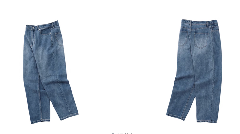 straight blue denim pants   N4749