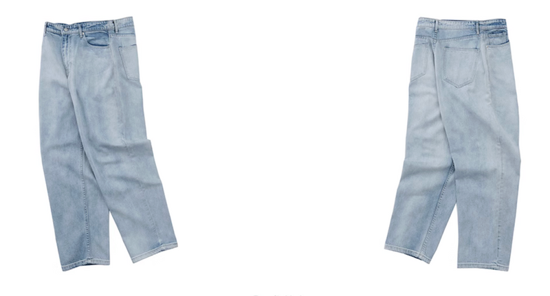 straight blue denim pants   N4749