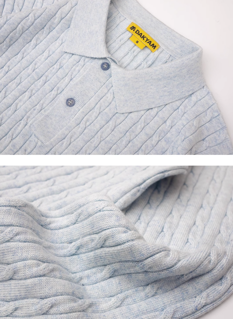 Cable Button Polo Sweater N4803