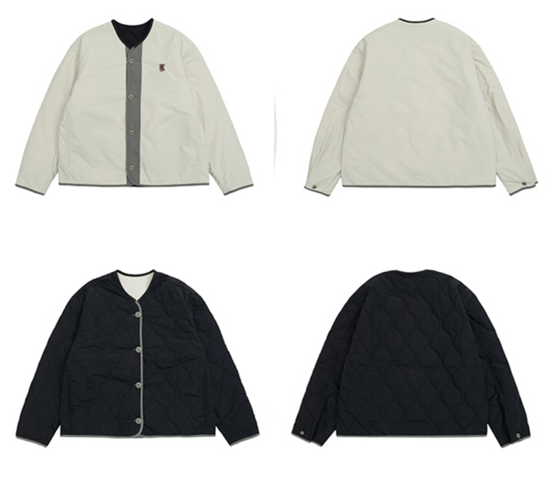 【リバーシブル】Collarless reversible quilted jacket   N4846