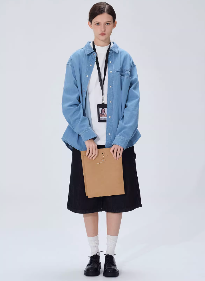 light blue denim shirt N4953