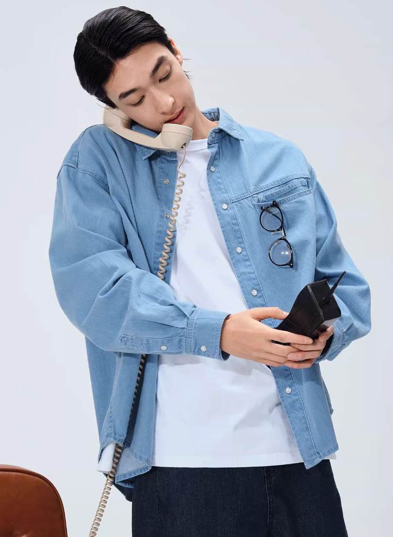 light blue denim shirt N4953
