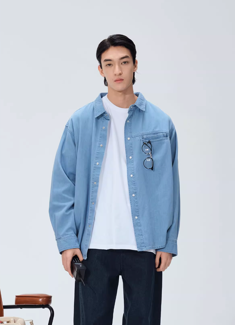 light blue denim shirt N4953