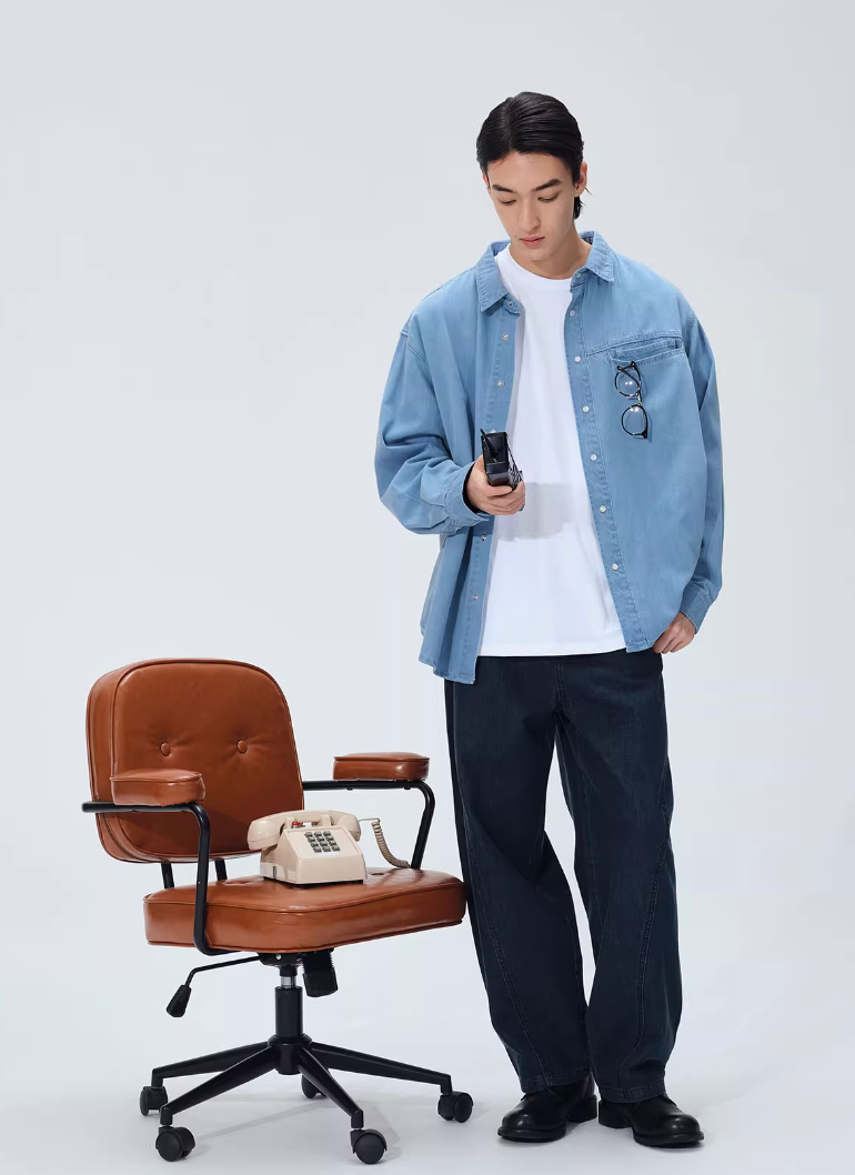 light blue denim shirt N4953