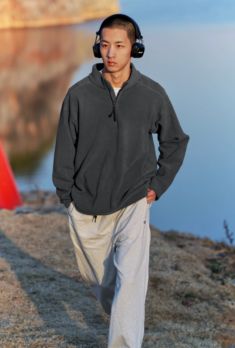 【静電気防止機能】half zip fleece   N4975