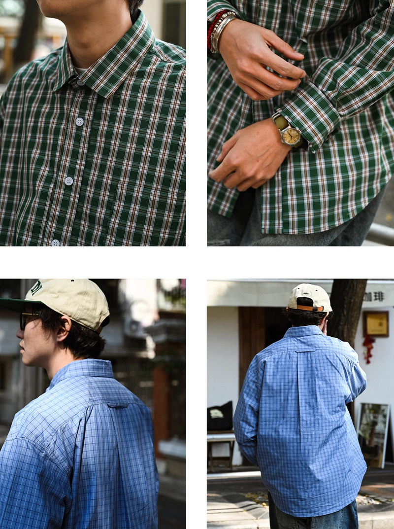 cotton check shirt   N5102