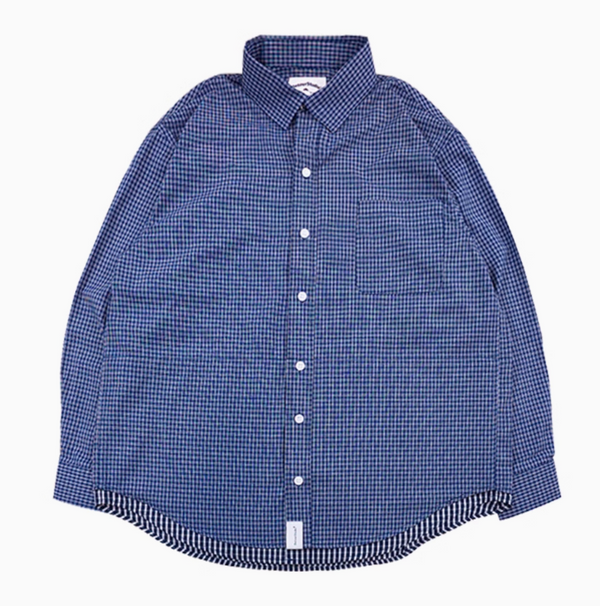 navy check shirt   N5104