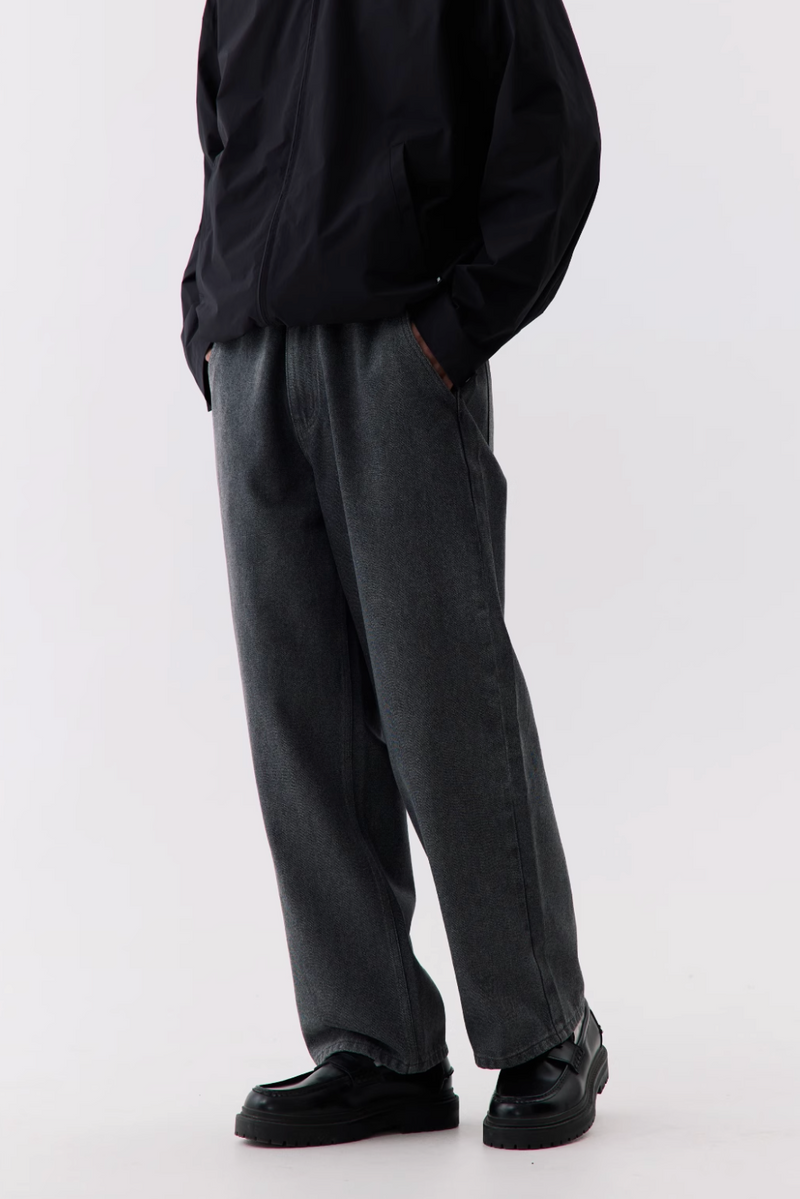 【吸湿性〇】draped denim pants   N5117