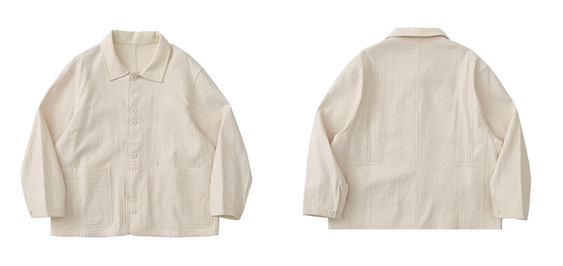 【通気性◎シアーサッカー】off white jacket   N5129